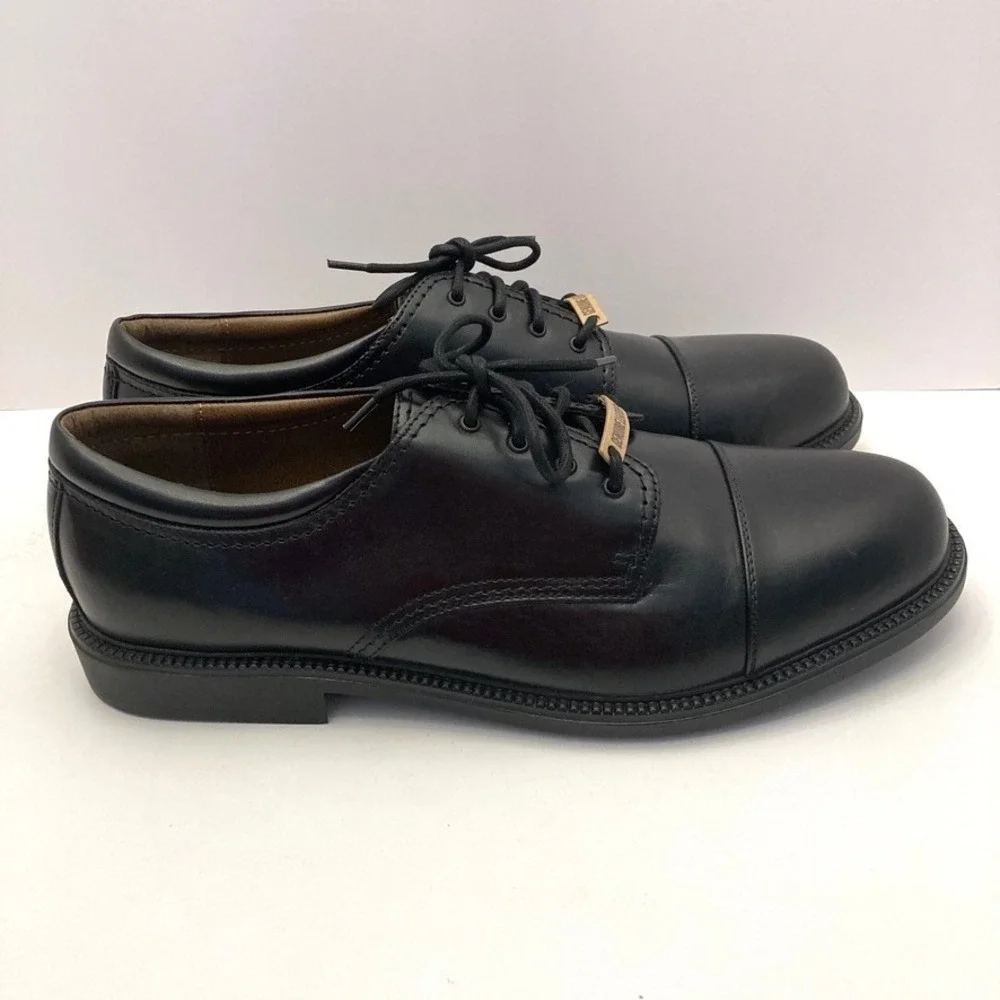 Dockers Gordon Cap Toe Oxford Leather Shoes Mens 16 M Black Lace Up NEW